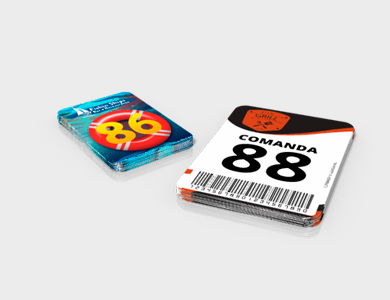 Comanda com Dados Variáveis em PVC 0,76mm Fosco Frente e Verso 13,6x21,1cm - 4x4 - 1 unid