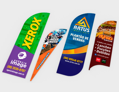 Bandeira para Wind Banner Tecido Microfibra 50x150cm - 4x4 - 1 unid