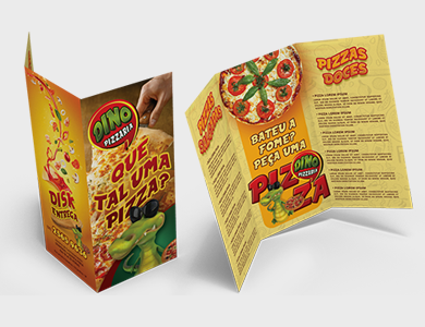 Folder com 2 Dobras Couchê 90g Sem Verniz 10x21cm - 4x4 - 2500 unid