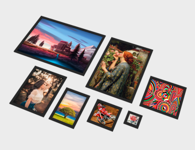 Quadro Decorativo com Moldura Caixa Baixa com Acetato Adesivado com Laminação Fosca 50x70cm - 4x0 - 20 unid